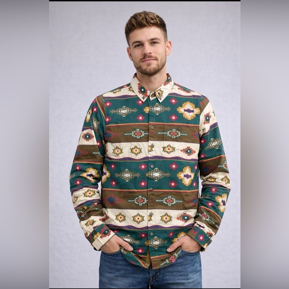 Ottway Other - Ottway Southwestern Aztec Print Button-Up Shirt